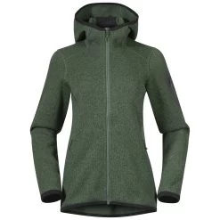Bergans Kamphaug Knitted W Hoodie (dark-jade-green)
