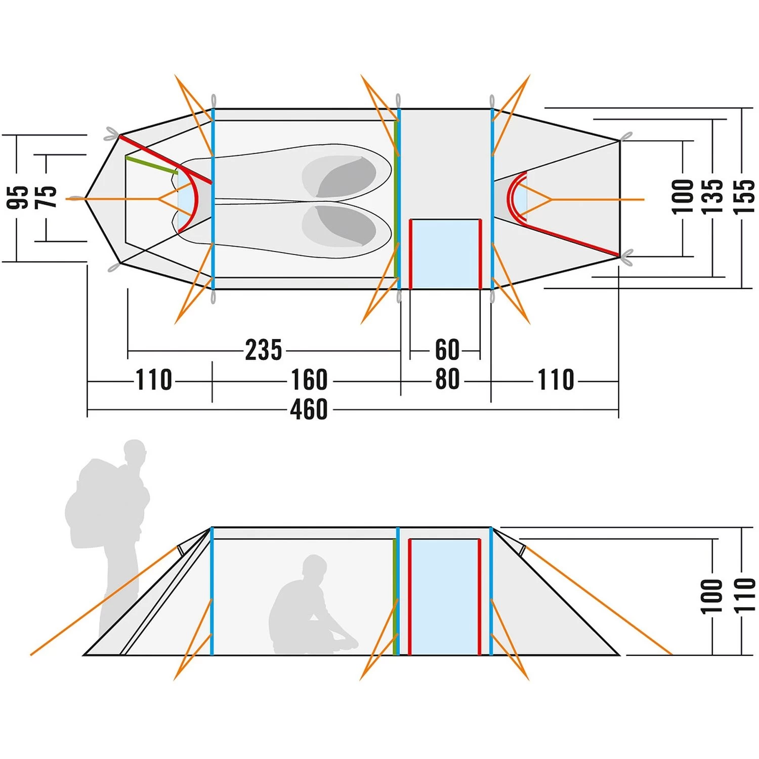 Tatonka Alaska 2.235 PU 2 Zelt (light-olive) 5 Tatonka Alaska 2.235 PU 2 Zelt (light-olive) – Bild 3