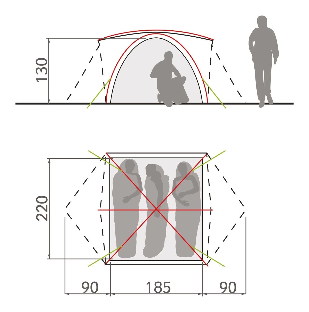 Vaude Campo Grande 3-4P Zelt (chute-green) 4 Vaude Campo Grande 3-4P Zelt (chute-green) – Bild 2