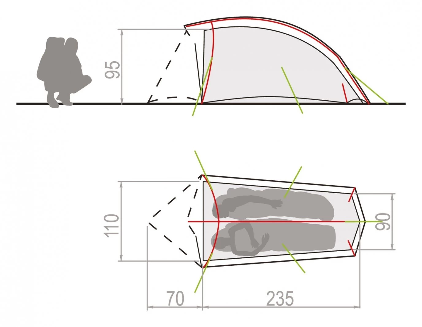 Vaude Hogan SUL 1-2P Zelt (cress-green) 4 Vaude Hogan SUL 1-2P Zelt (cress-green) – Bild 2