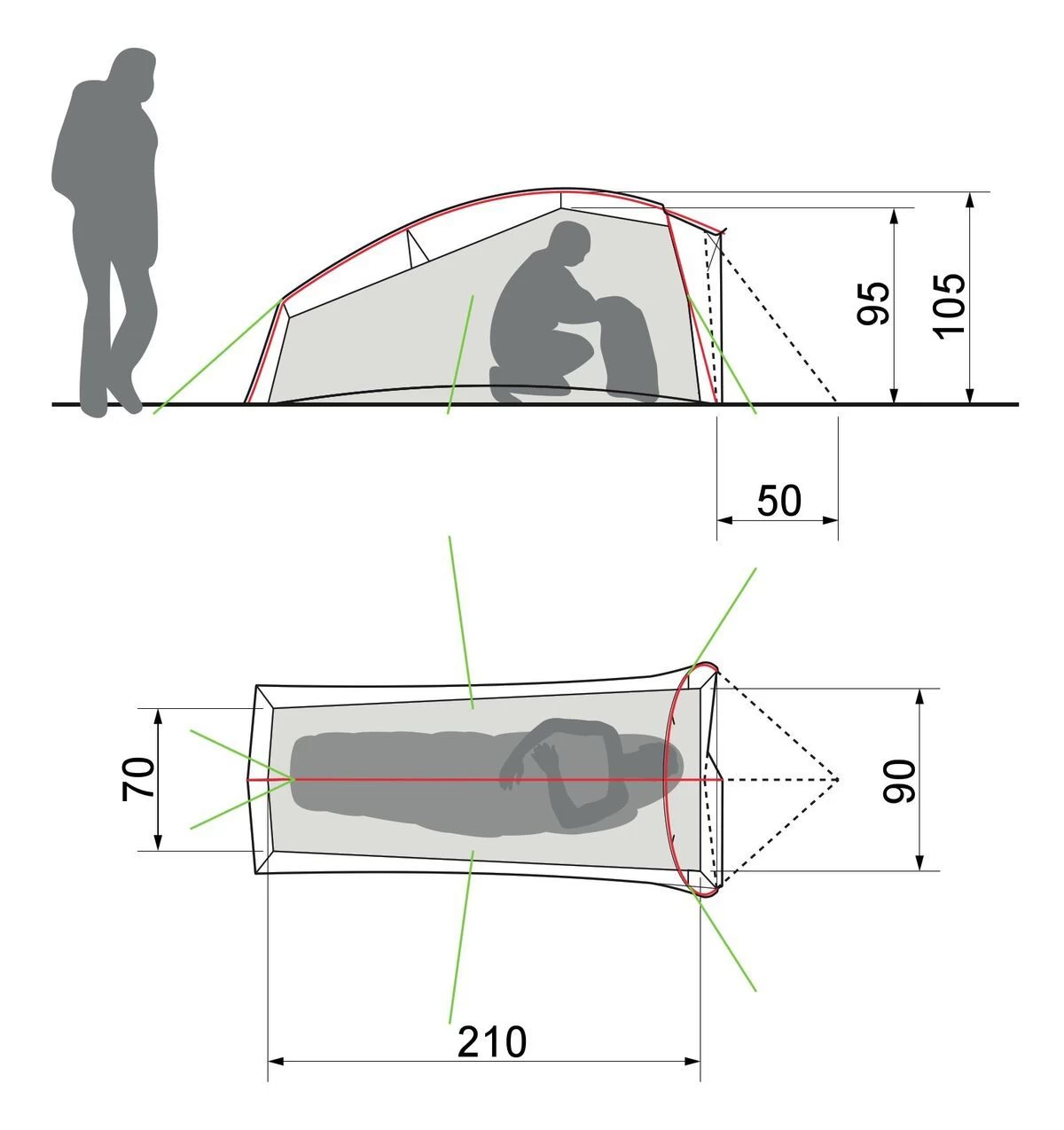 Vaude Taurus SUL 1P Zelt (cress-green) 5 Vaude Taurus SUL 1P Zelt (cress-green) – Bild 3